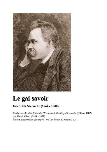 Le gai savoir de Friedrich Nietzsche