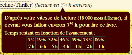 Temps de lecture personnalisé avec avancement